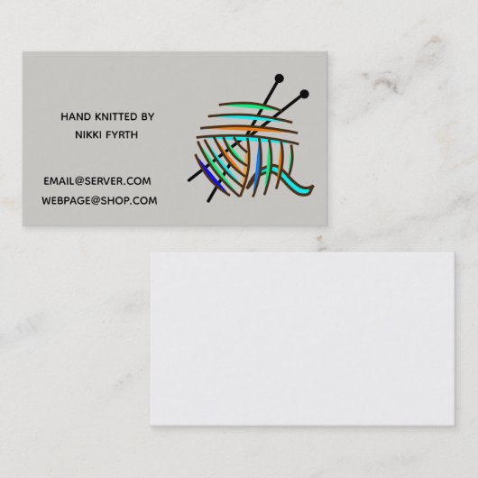 Carte de visite de tricoteuses (Devant / Derrière)
