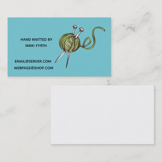 Carte de visite de tricoteuses (Devant / Derrière)