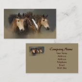 Carte de visite de trio de cheval sauvage (Devant / Derrière)