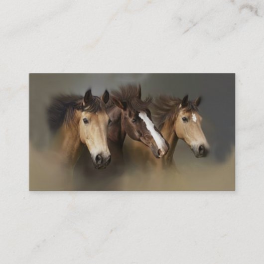 Carte de visite de trio de cheval sauvage (Devant)