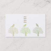 Carte de visite de trois oiseaux d'arbre (Dos)