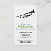 Carte de visite de trompette coloré (Devant)