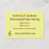 Carte de visite de tuner de piano (Dos)