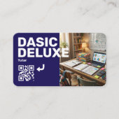 Carte de visite de tuteur avec logo et code QR (Devant)