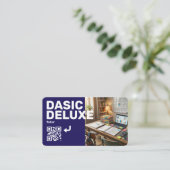 Carte de visite de tuteur avec logo et code QR (Debout devant)