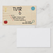 Carte de visite de tuteur d'amusement (Devant / Derrière)