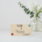 Carte de visite de tuteur d'amusement (Debout devant)