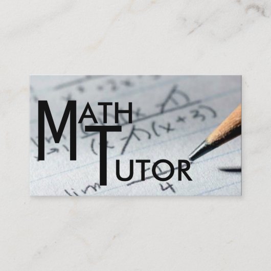 Carte de visite de tuteur en mathématiques (Devant)
