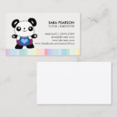 Carte de visite de tuteur Panda Mignon (Devant / Derrière)