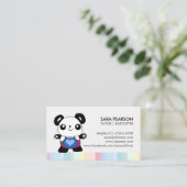 Carte de visite de tuteur Panda Mignon (Debout devant)