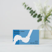 carte de visite de tuyauterie bleu-clair (Debout devant)