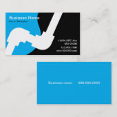 carte de visite de tuyauterie bleu et noir (Devant / Derrière)