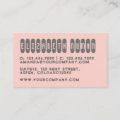 Carte de visite de typographie amusante TOUTE COUL (Dos)