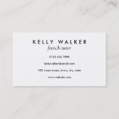 Carte de visite de typographie de langue française (Dos)