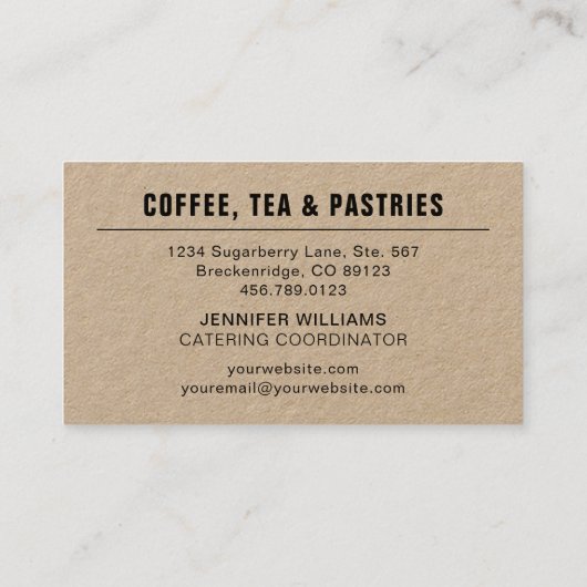 Carte de visite de typographie de Papier (Dos)