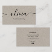 Carte de visite de typographie de script de signat (Devant / Derrière)