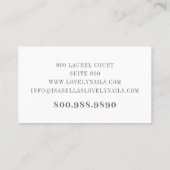 Carte de visite de typographie des ongles (Dos)