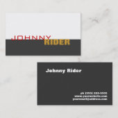 Carte de visite de typographie hip (Devant / Derrière)