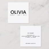 Carte de visite de typographie moderne noir blanc (Devant / Derrière)