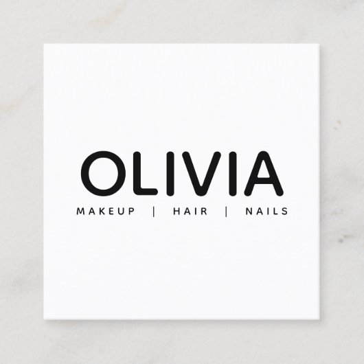 Carte de visite de typographie moderne noir blanc (Devant)