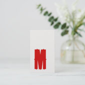 Carte de visite de typographie Red M Retro (Debout devant)