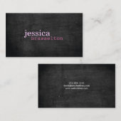 Carte de visite de typographie rose bois noir (Devant / Derrière)