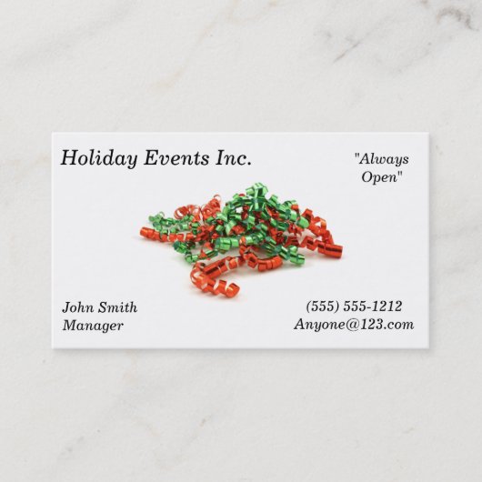 Carte de visite de vacances (Devant)