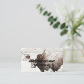 carte de visite de vache coutume double face (Debout devant)