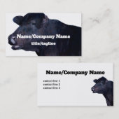 carte de visite de vache noire coutume double face (Devant / Derrière)