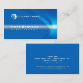 Carte de visite de vague couleur bleue (Devant / Derrière)