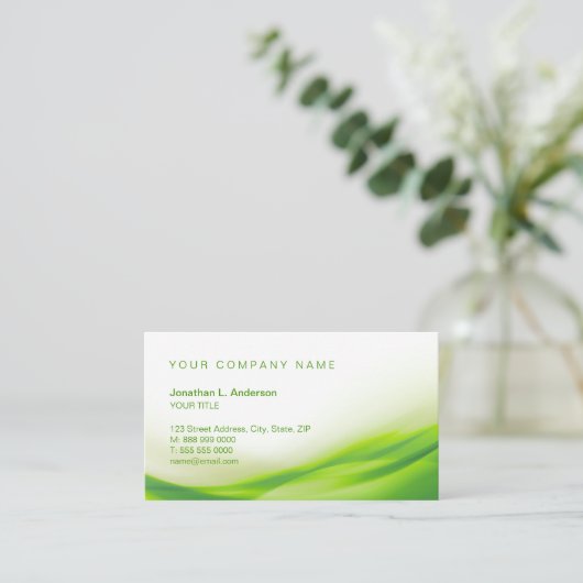 Carte de visite de vague verte (Debout devant)
