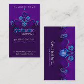 Carte de visite de vagues circulaire violette (Devant / Derrière)