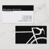 Carte de visite de vélo noir et blanc (Devant / Derrière)
