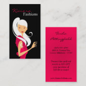 Carte de visite de vendeuse de vecteur de mode de (Devant / Derrière)