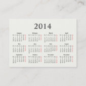 Carte de visite de Venise avec calendrier 2014 (Dos)