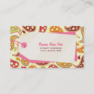 Carte de visite de vente au détail Paisley & Shop