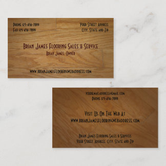Carte de visite de vente au sol en bois dur