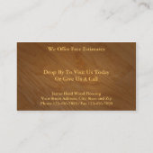 Carte de visite de vente au sol en bois dur (Dos)