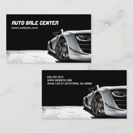 Carte de visite de vente automobile moderne (Devant / Derrière)