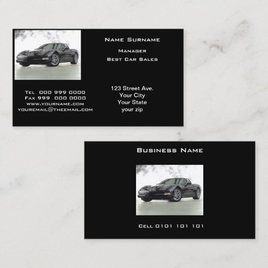 Carte de visite de vente automobile populaire (Devant / Derrière)