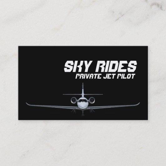Carte de visite de vente de pilote d'avion à réact (Devant)