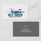 Carte de visite de vente de pilote d'avion privé (Devant / Derrière)