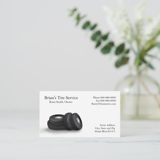 Carte de visite de vente de pneus (Debout devant)