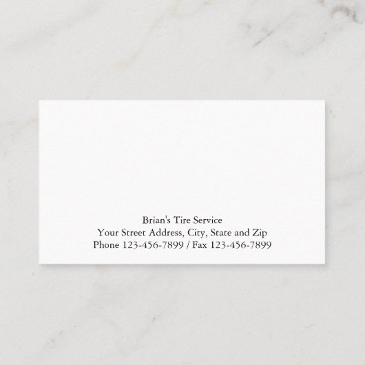 Carte de visite de vente de pneus (Dos)