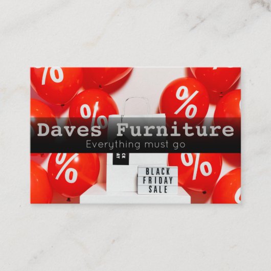 Carte de visite de vente du vendredi noir (Devant)