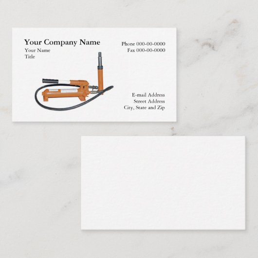 Carte de visite de vente et de service Hydraulics (Devant / Derrière)
