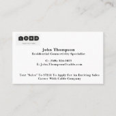 Carte de visite de vente porte à porte (Devant)