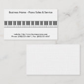 Carte de visite de ventes de piano : Modèle du (Devant / Derrière)