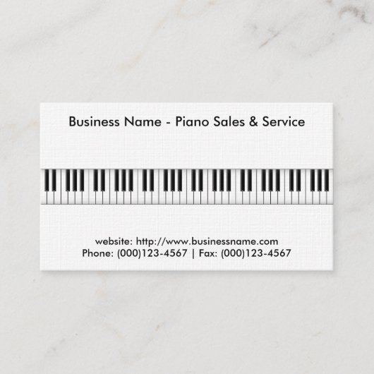 Carte de visite de ventes de piano : Modèle du (Devant)