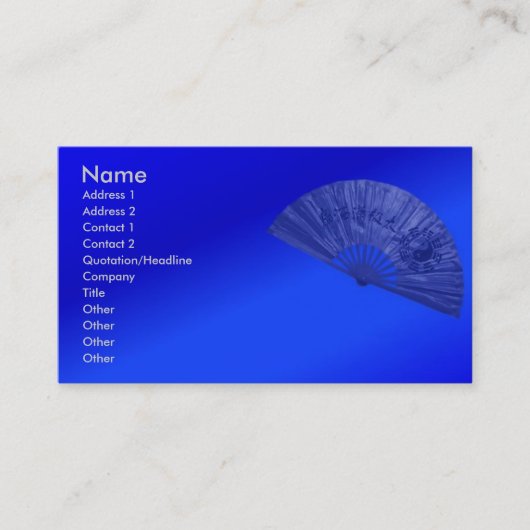 Carte de visite de ventilateur bleu (Devant)